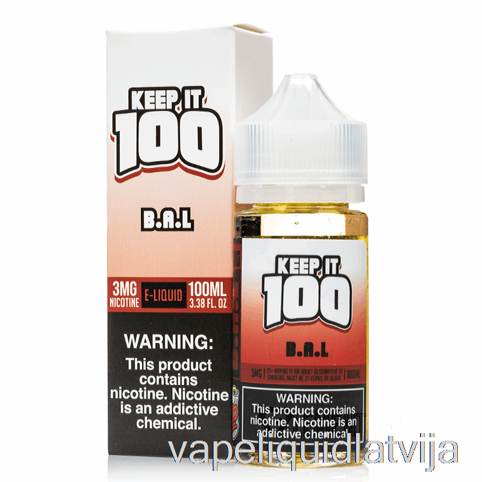 B.a.l. - Turiet To 100 E-šķidrumu - 100ml 0mg Vape šķidrumu